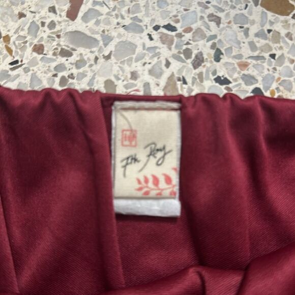 7th Ray red sequin elastic waist stretch midi skirt side slit Large L - Picture 3 of 5